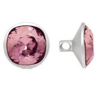 Swarovski 10mm (1811) Round Button - Antique Pink Silver - Too Cute Beads