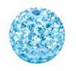 Pave Bling Bead - 12mm Aquamarine with 2mm Hole (1 Piece) - Too Cute Beads