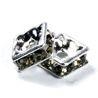 4mm Silver Plate Squaredell - Black Diamond (Sold by the piece)