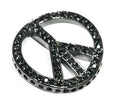 Bead Thru Peace Sign 27mm Black Ruthenium with Jet CZ (1 Piece) - Too Cute Beads
