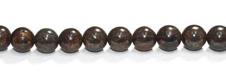 8mm Bronzite Round with 2.5mm Hole (aprox26) - Too Cute Beads