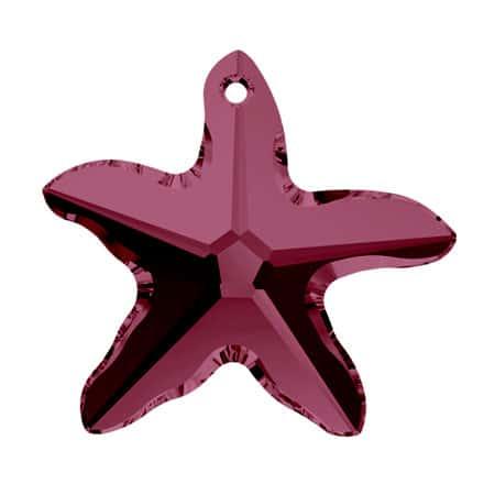 Swarovski 20mm Starfish Pendant - Burgundy (1pc)