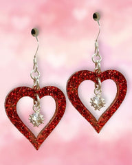 Cz Drop Valentines Day Heart Earring Kit - Jewelry Making Kit - Too Cute Beads