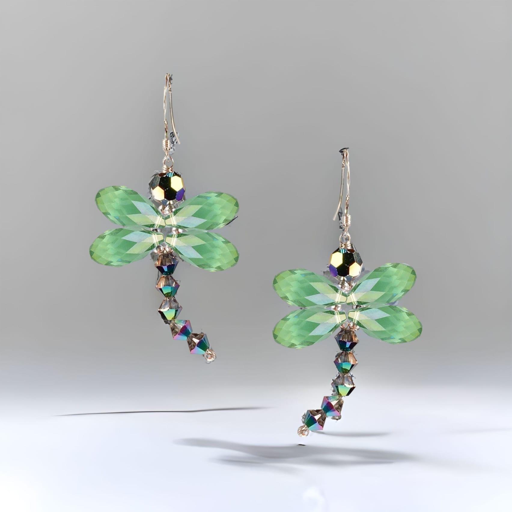 Dragon Fly Earring Kit - Green Wings - Too Cute Beads