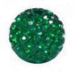 Pave Bling Bead - 12mm Emerald with 2mm Hole (1 Piece) - Too Cute Beads