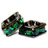 8mm Black Finish Squaredell - Emerald (Sold by the piece)