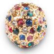 Pave Bead 12mm Gold Plate - Multi (1 Piece)