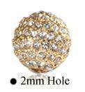 Pave Bead 10mm Gold Plate - Crystal (1 Piece) - Too Cute Beads