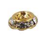 8mm Gold Plate Crystal Contour Bead (4pk) - Too Cute Beads
