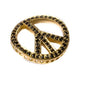 Bead Thru 27mm Peace Sign Gold Plate with Jet CZ (1 Piece) - Too Cute Beads