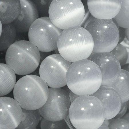 8mm Cats Eye - Grey  (16 inch strands - Approximately 50 pieces)