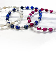 Faceted Hexagon Gemstone Stack Bracelet Kit - Too Cute Beads