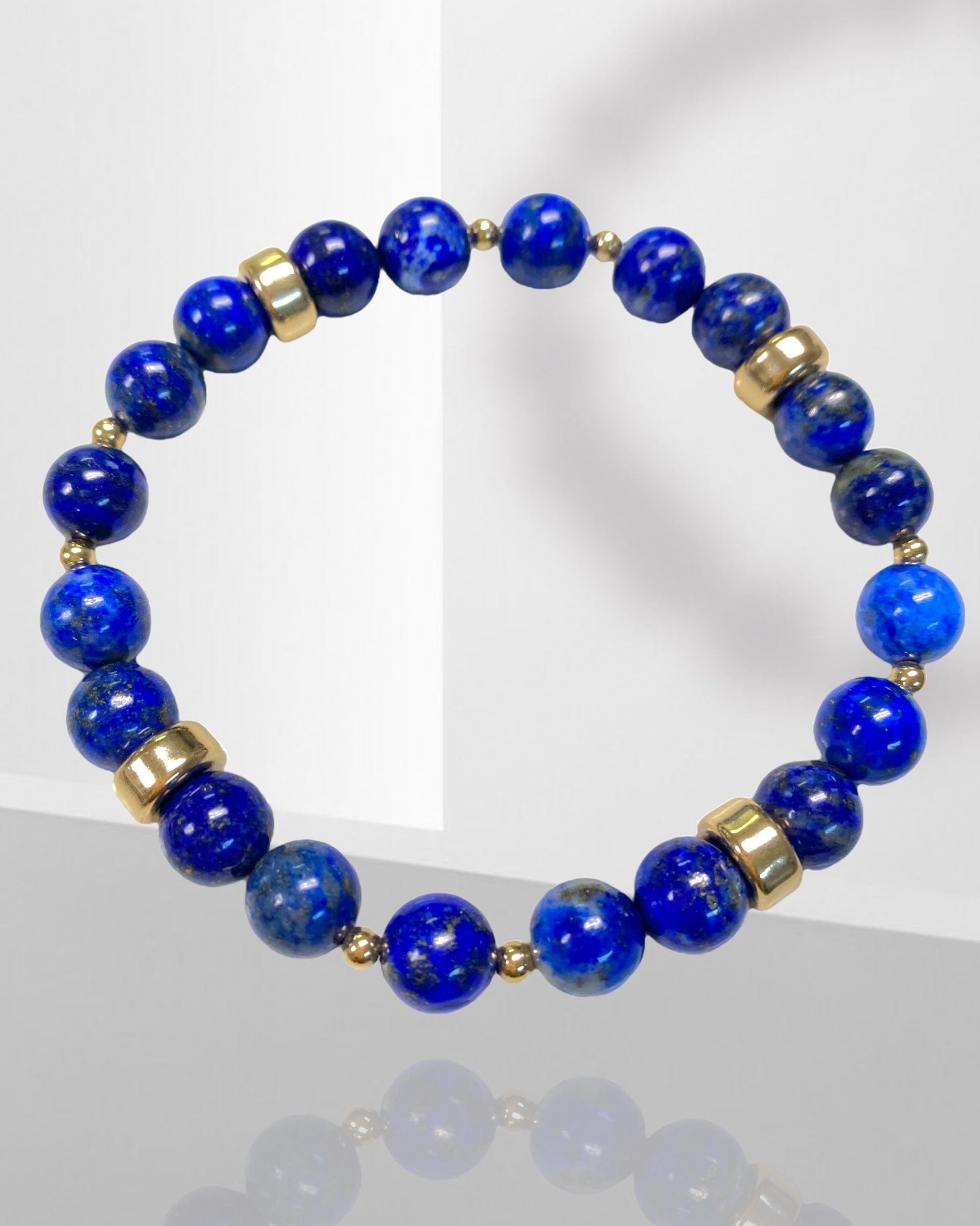 Lapis and gold gemstone bracelet - jewelry making kit - Too Cute Beads