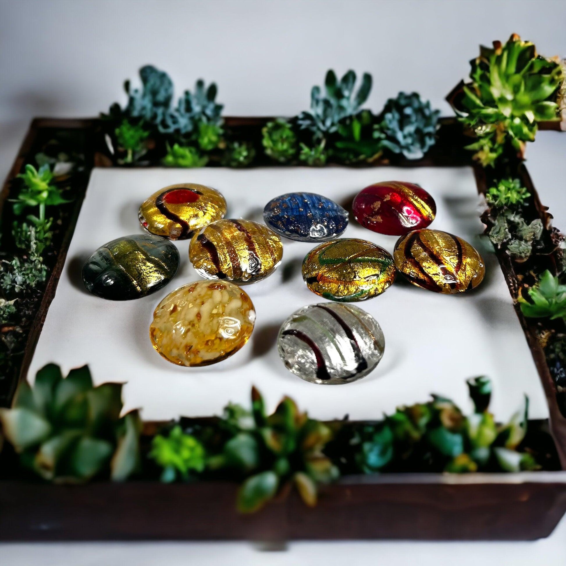 Murano hand-made glass beads - 22m disc