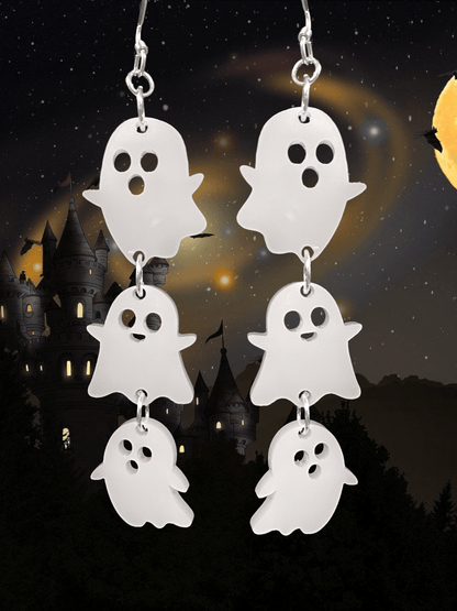 Ghost trio Earring - Halloween Jewelry Making Kit - Too Cute Beads