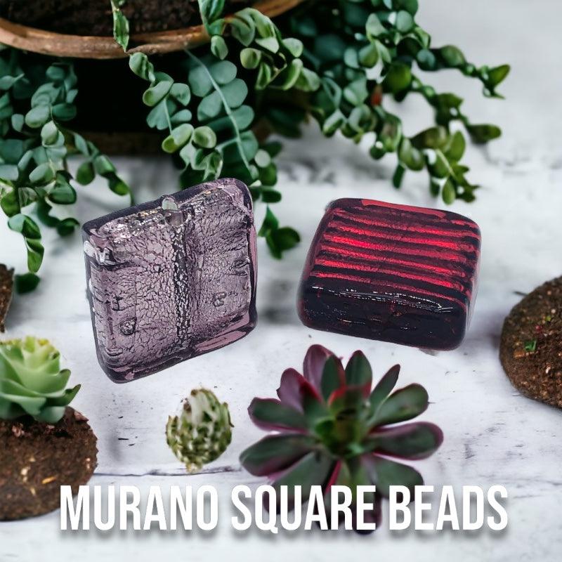 20mm Murano Square Beads - Too Cute Beads