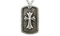Stainless Steel Antiqued Dog Tag with Cross Necklace - Too Cute Beads