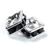 6mm Silver Plate Squaredell - Jet (Sold by the piece) - Too Cute Beads