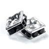 4mm Silver Plate Squaredell - Jet (Sold by the piece) - Too Cute Beads