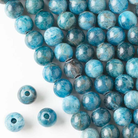 10mm Apatite Round with 2.5mm Hole (8 Inch Strand) - Too Cute Beads