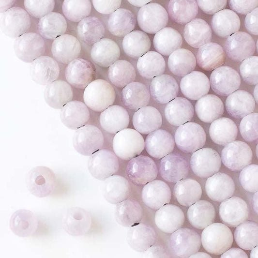 8mm Kunzite Round with 2.5mm Hole (8 Inch Strand) - Too Cute Beads