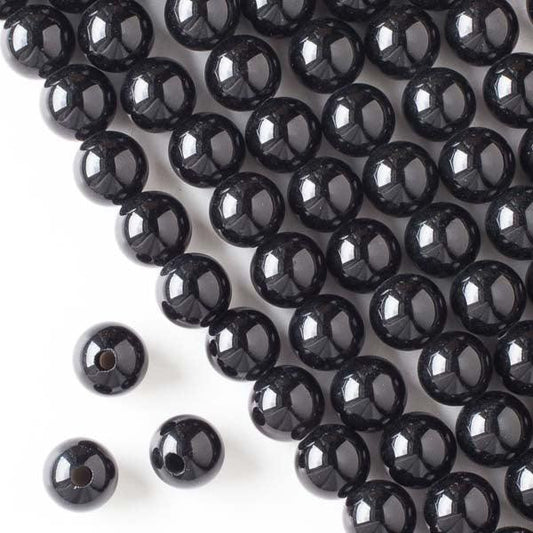 8mm Onyx Round with 2.5mm Hole (8 Inch Strand) - Too Cute Beads