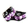 6mm Black Finish Squaredell - Light Amethyst (Sold by the piece) - Too Cute Beads