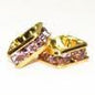 8mm Gold Plate Squaredell - Light Amethyst (Sold by the piece) - Too Cute Beads