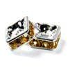 6mm Silver Plate Squaredell - Light Colorado Topaz (Sold by the piece) - Too Cute Beads