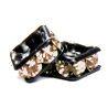 6mm Black Finish Squaredell - Light Colorado Topaz (Sold by the piece) - Too Cute Beads