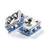 4mm Silver Plate Squaredell - Light Sapphire (Sold by the piece)