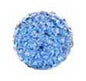 Pave Bling Bead - 12mm Light Sapphire with 1mm Hole (1 Piece) - Too Cute Beads