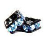 4mm Black Finish Squaredell - Light Sapphire (Sold by the piece) - Too Cute Beads
