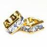 4mm Gold Plate Squaredell - Lt. Sapphire (Sold by the piece) - Too Cute Beads