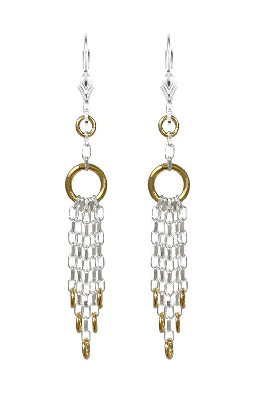 Mixed Metals Silver and Gold Link Earrings - Jewelry Making Kit - Too Cute Beads