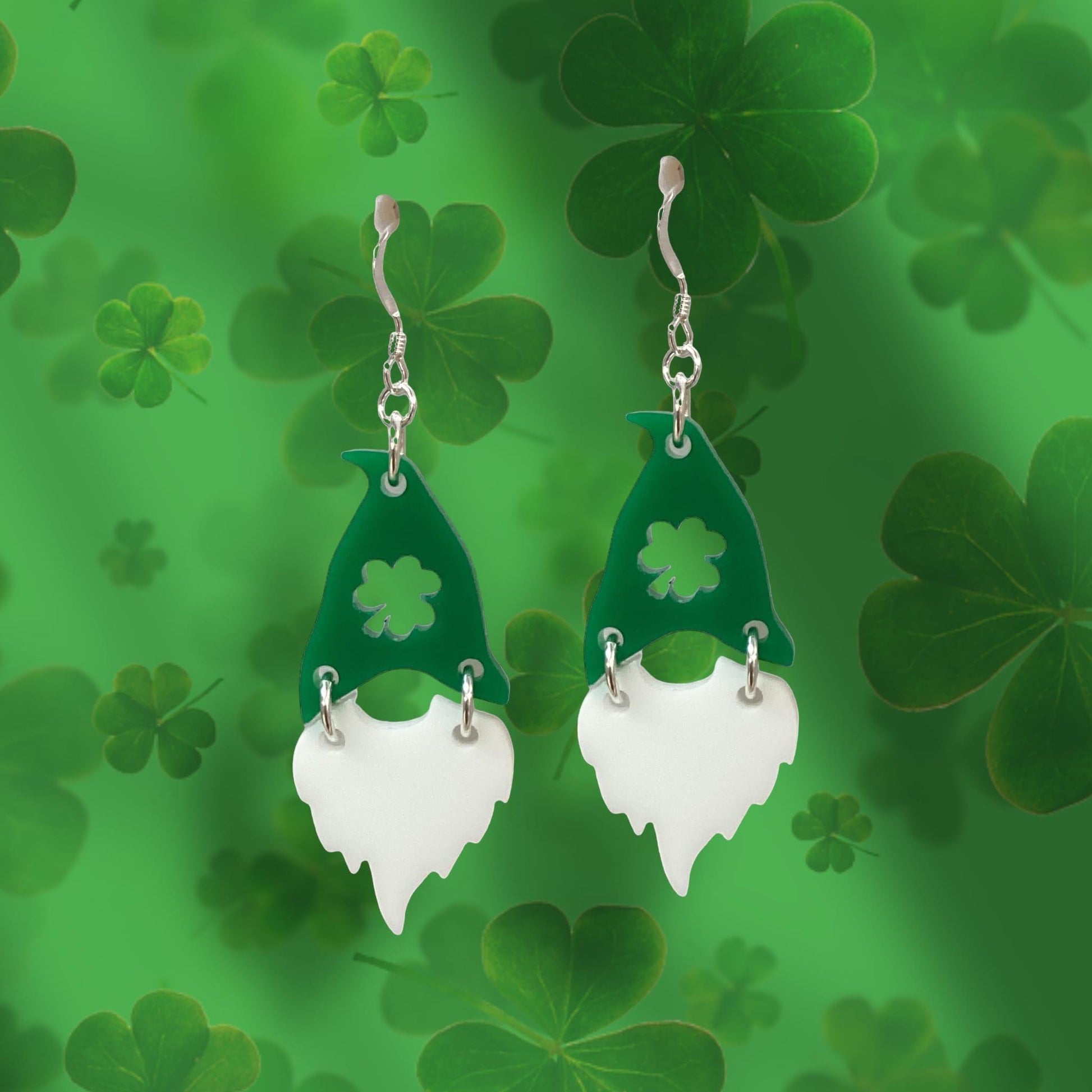 St Patricks Day Gnome Acrylic Earring Kit - Too Cute Beads