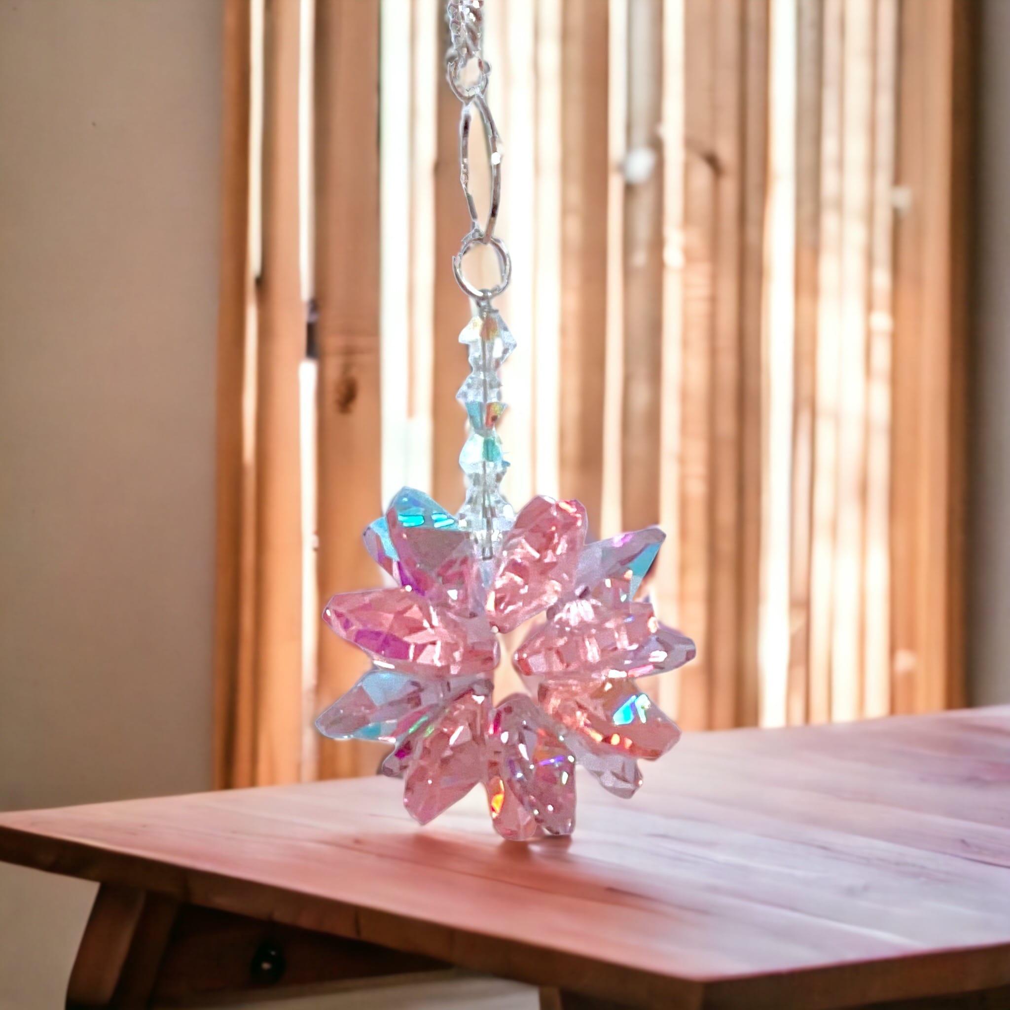 DIY Suncatcher Kit - Clustered Crystals Reverseable Suncatcher - Vintage  Rose with light rose ab