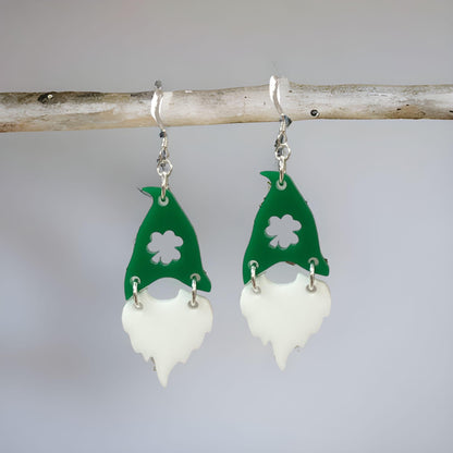 St Patricks Day Gnome Acrylic Earring Kit - Too Cute Beads