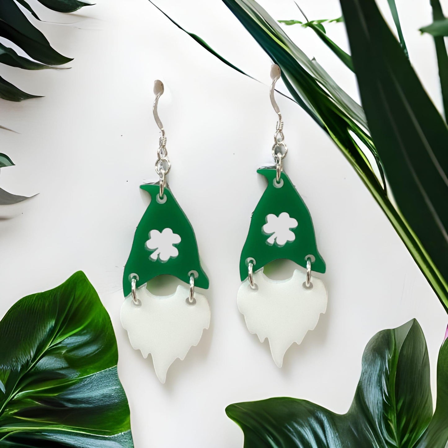 St Patricks Day Gnome Acrylic Earring Kit - Too Cute Beads