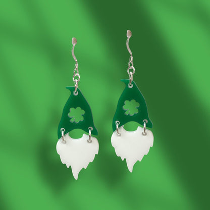 St Patricks Day Gnome Acrylic Earring Kit - Too Cute Beads