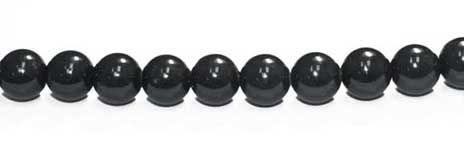 8mm Black Obsidian Round with 2.5mm Hole (aprox26) - Too Cute Beads