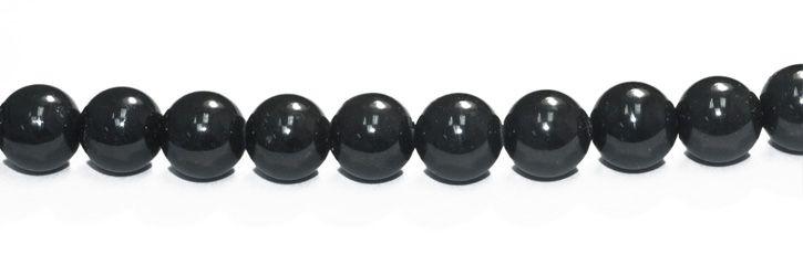 12mm Black Obsidian Round with 2.5mm Hole (aprox16) - Too Cute Beads