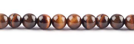 8mm Red Tiger Eye  Round with 2.5mm Hole (aprox 26)