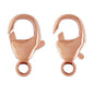 14K Rose Gold Filled Lobster Claw - 7mm x 13mm with 5mm Closed Ring (Sold by the Piece) - Too Cute Beads