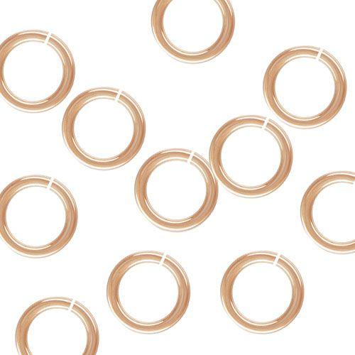 14K Rose Gold Filled 8mm Jump Rings - 16ga (10 Pack) - Too Cute Beads