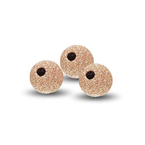 14K Rose Gold Filled Seamless Round Stardust Beads - 8mm (2 Pack) - Too Cute Beads