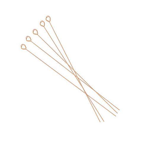 14K Rose Gold Filled 2" Eye Pins - 24ga (Pack of 10) - Too Cute Beads