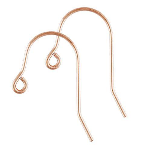 14K Rose Gold Filled French Ear Wires (Sold by the Pair) - Too Cute Beads