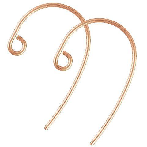 14K Rose Gold Filled Bass Clef Ear Wires (Sold by the Pair)