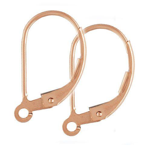 14K Rose Gold Filled Plain Leverback (1 pair)